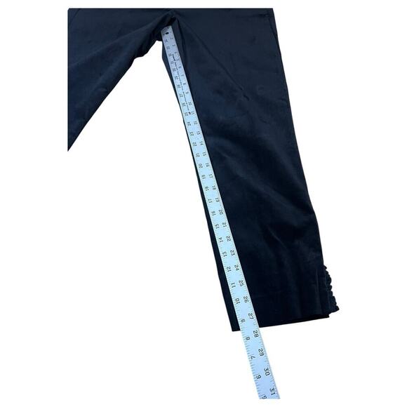 Talbots RSVP Dress Pants Velvet Velour Black Ankle Ruffle Hem Skinny Size 14 - Picture 6 of 8